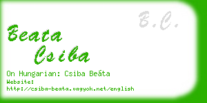 beata csiba business card